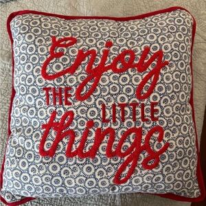 Red and Blue Decorative Pillow - Enjoy the Little Things